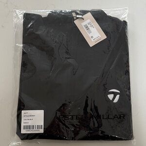 Peter Millar Men’s 1/4 Zip Crown Golf Sweater Black Small New in Plastic